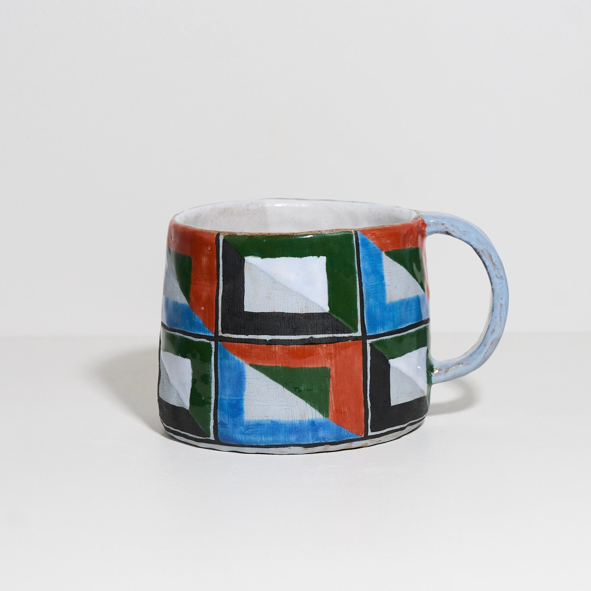 Pale Blue mug with Overglaze Pattern