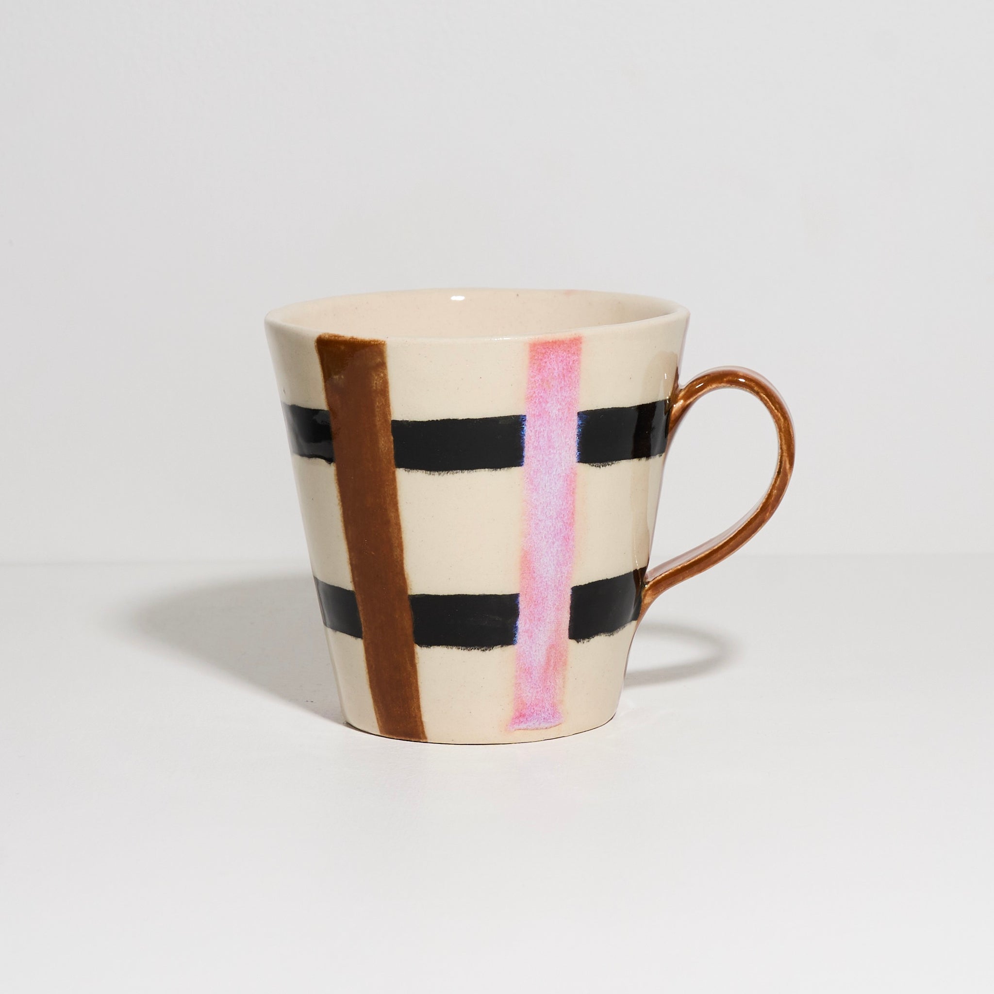 Slab Constructed Mug with Coloured Stripes