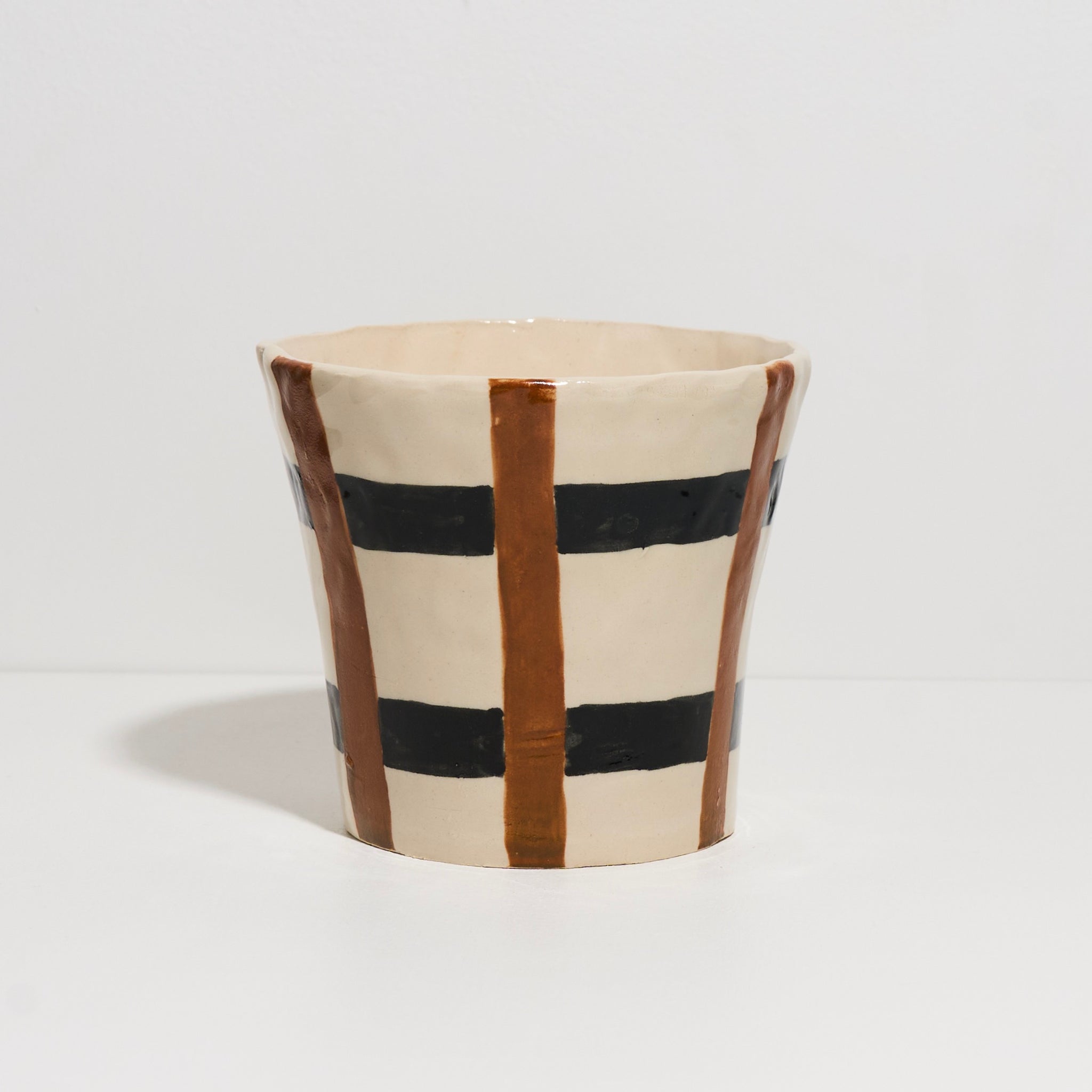 Cup with Brown and Black Stripes