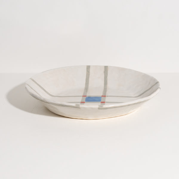 Plate with Crossing Lines (Grey)