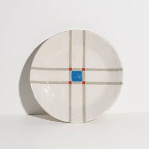 Plate with Crossing Lines (Grey)