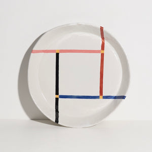 Plate with Crossing Lines (Jewel tones)