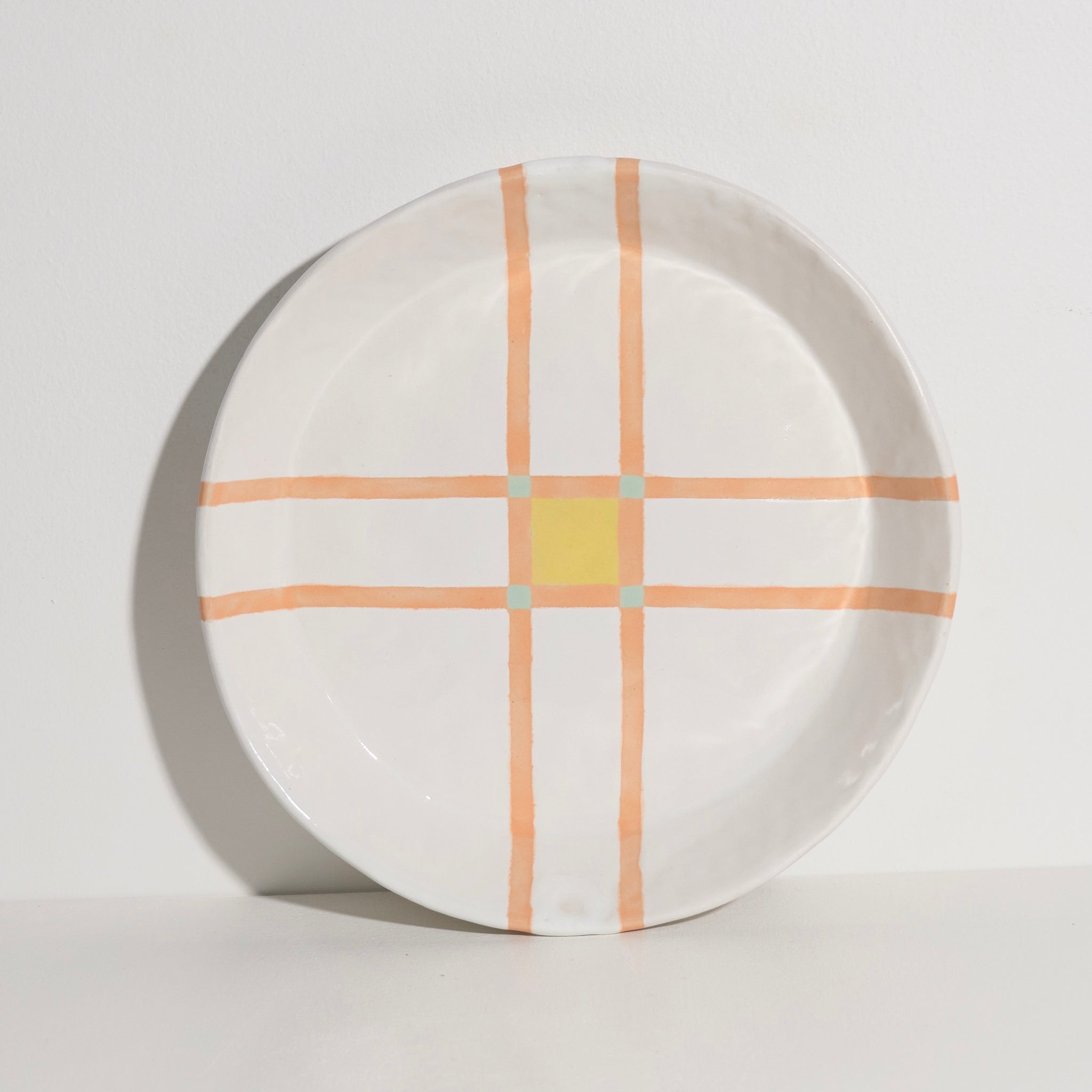 Plate with Crossing Lines (Peach)