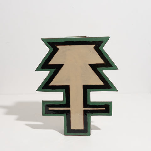 Abstract Floral Vase (Ivy green edge with alabaster centre)
