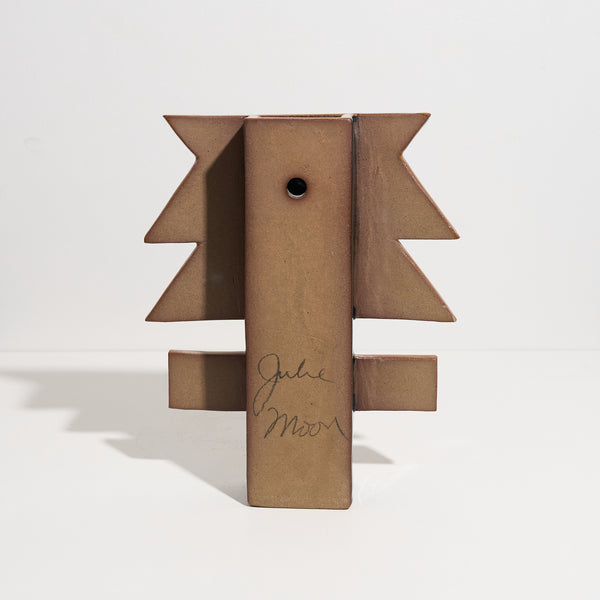 Abstract floral vase (Cinnamon edge with navy centre)