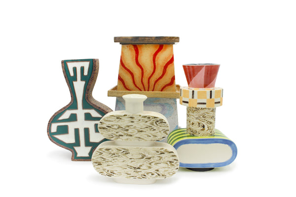 Memphis Inspired Stacked Shapes Vase
