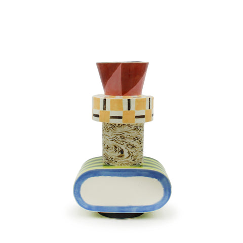 Memphis Inspired Stacked Shapes Vase