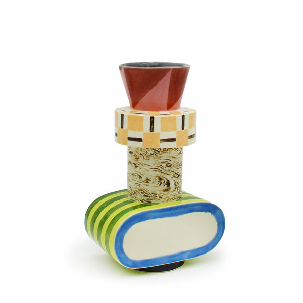 Memphis Inspired Stacked Shapes Vase