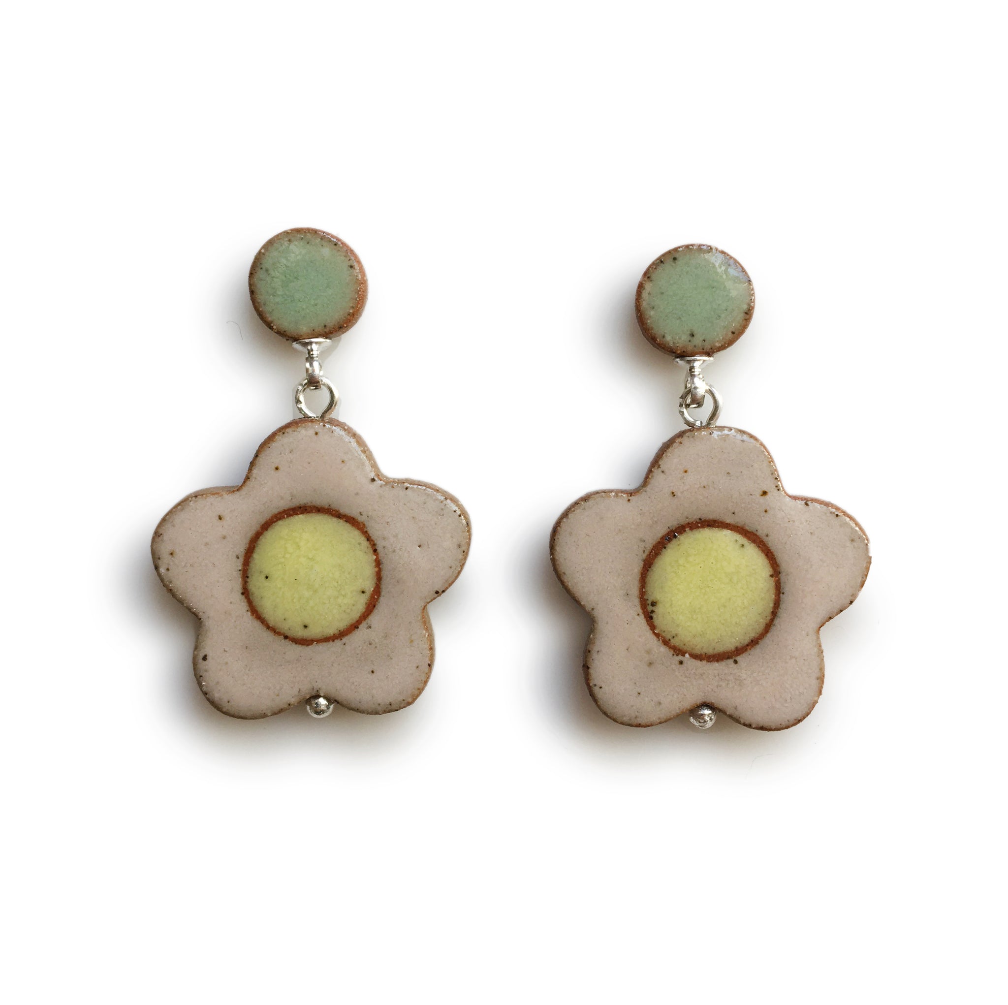 Daisy Earrings Blush – Julie Moon Ceramics