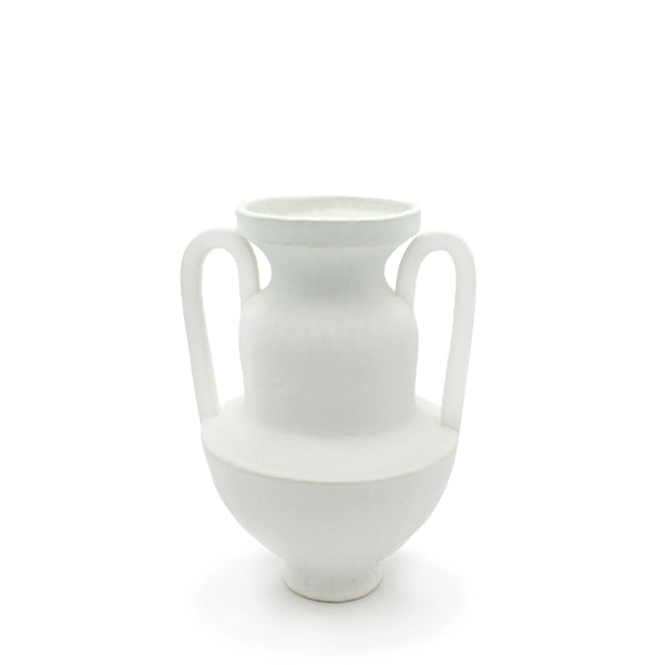 White Double Handle Vase