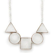 Short Stacked Shapes Necklace: White