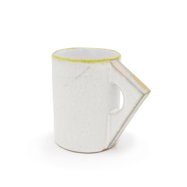 White Mug with Block Handle