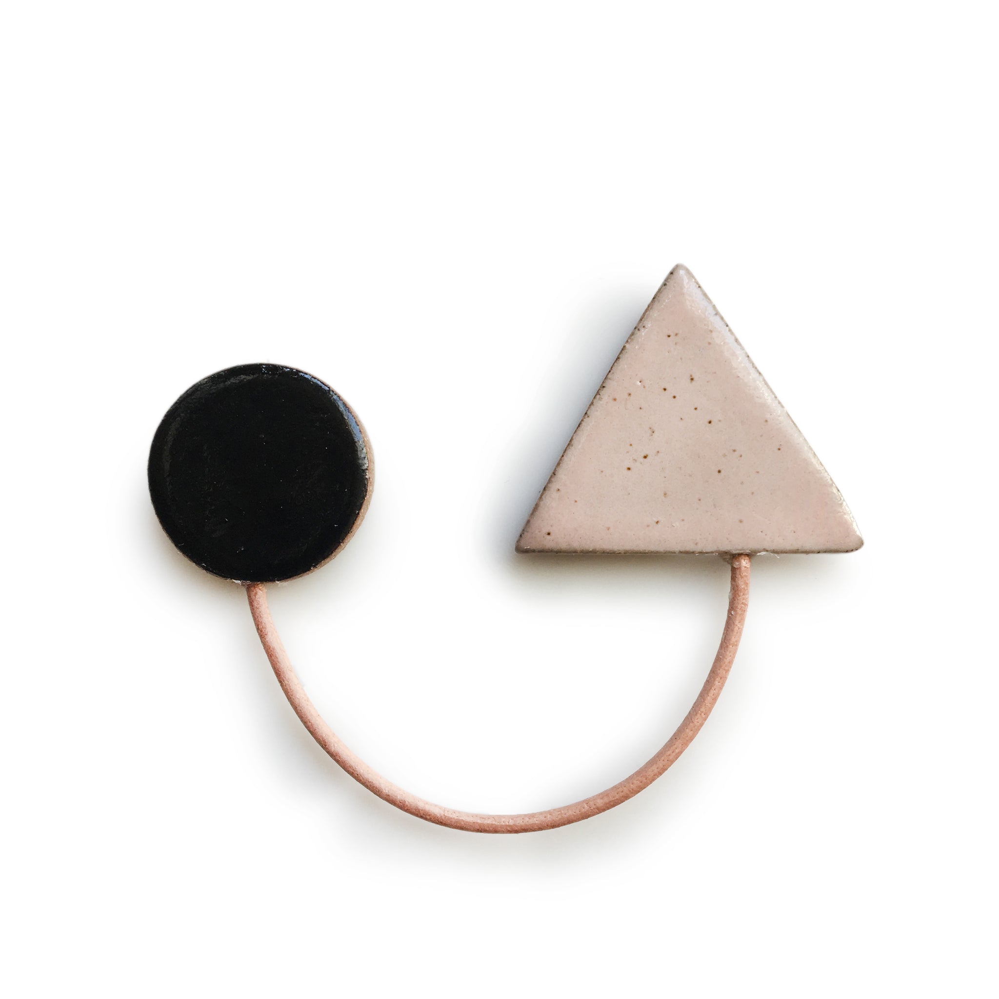 Paired Shapes Brooch: Blush and Black